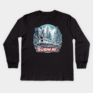 Nyc Subway Kids Long Sleeve T-Shirt